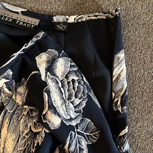 Linda Allard Ellen Tracy 100% silk floral skirt - Picture 7 of 8